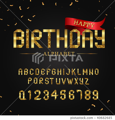 foil ribbon happy birthday style. foil ribbon happy birthday style. 40682685