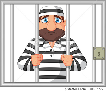 Prisoner behind bar 40682777