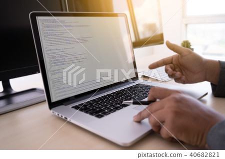 Programmer working Developing programming Programmer working Developing programming 40682821