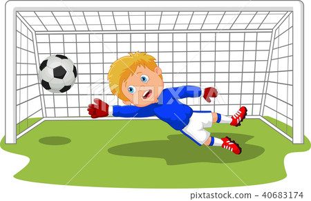 Soccer football goalie keeper saving a goal 40683174
