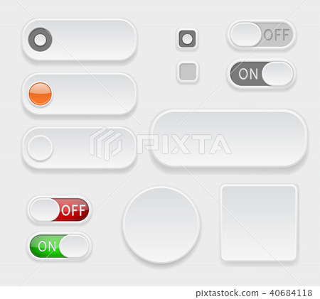 White interface buttons. Set of 3d icons - Stock Illustration [40684118 ...