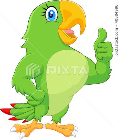 图库插图 cartoon parrot giving thumb up