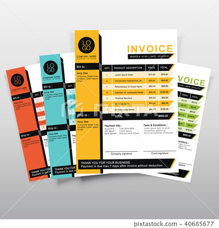 Invoice template vector design set. Invoice template vector design set. 40685677