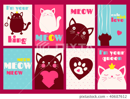 Set of banners with cute cats Set of banners with cute cats 40687612