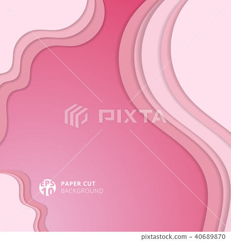 Abstract realistic soft pink paper cut background 40689870