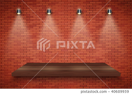 Brick wall and wood platform 40689939