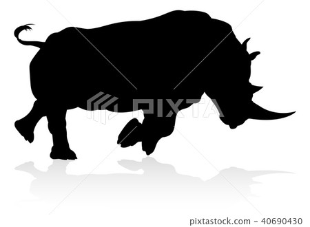 Rhino Animal Silhouette 40690430
