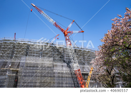 [Under construction of new national stadium] 40690557