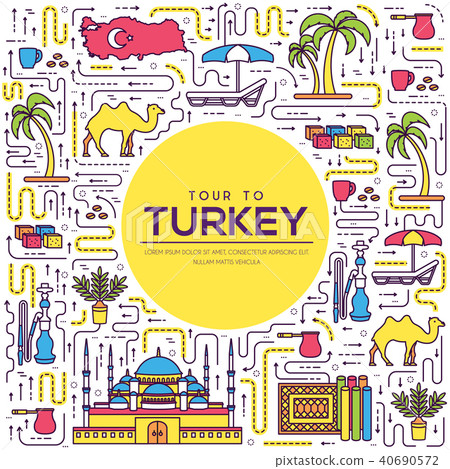 Country Turkey travel vacation guide of goods, place and feature. Set of architecture, fashion Country Turkey travel vacation guide of goods, place and feature. Set of architecture, fashion 40690572
