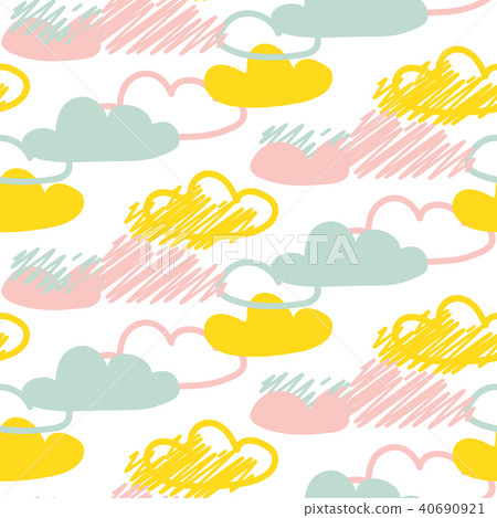 Clouds seamless vector baby pattern. Clouds seamless vector baby pattern. 40690921