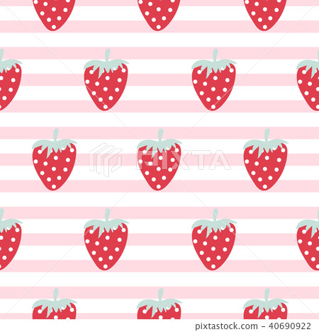 Strawberry seamless vector striped pattern. Strawberry seamless vector striped pattern. 40690922