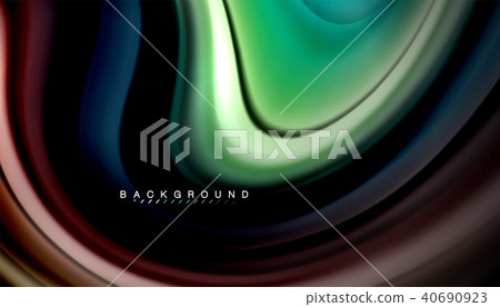 Abstract wave lines fluid rainbow style color stripes on black background Abstract wave lines fluid rainbow style color stripes on black background 40690923
