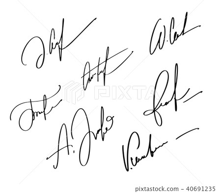 Manual signature for documents on white... - Stock Illustration [40691235]  - PIXTA