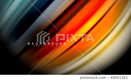 Abstract wave lines fluid rainbow style color stripes on black background Abstract wave lines fluid rainbow style color stripes on black background 40691361
