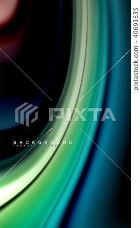 Abstract wave lines fluid rainbow style color stripes on black background Abstract wave lines fluid rainbow style color stripes on black background 40691835