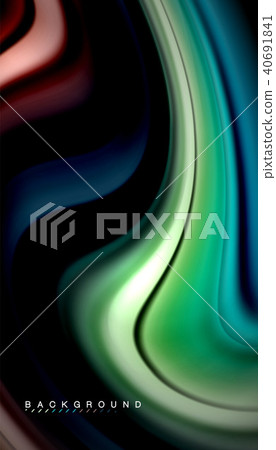 Abstract wave lines fluid rainbow style color stripes on black background Abstract wave lines fluid rainbow style color stripes on black background 40691841