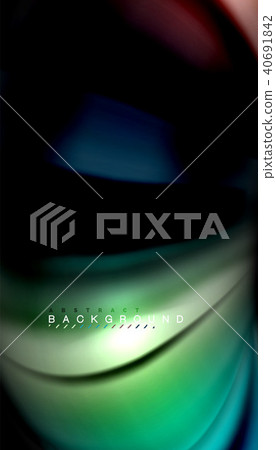 Abstract wave lines fluid rainbow style color stripes on black background Abstract wave lines fluid rainbow style color stripes on black background 40691842
