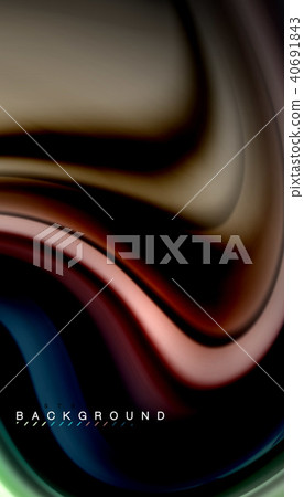 Abstract wave lines fluid rainbow style color stripes on black background Abstract wave lines fluid rainbow style color stripes on black background 40691843