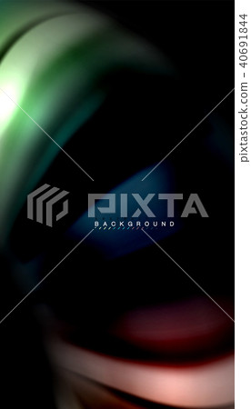 Abstract wave lines fluid rainbow style color stripes on black background Abstract wave lines fluid rainbow style color stripes on black background 40691844