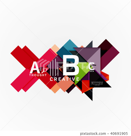 Abstract geometric option infographic banners, a b c steps process Abstract geometric option infographic banners, a b c steps process 40691905