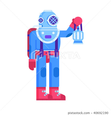 Deep Diver in Antique Diving Suit 40692190