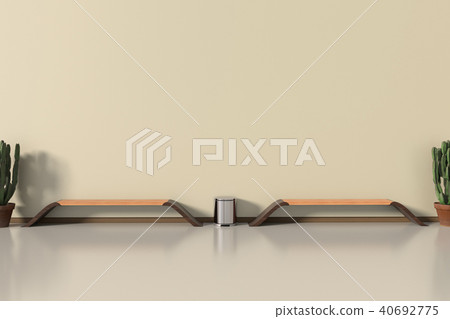 Waiting room with bench and bin Waiting room with bench and bin 40692775