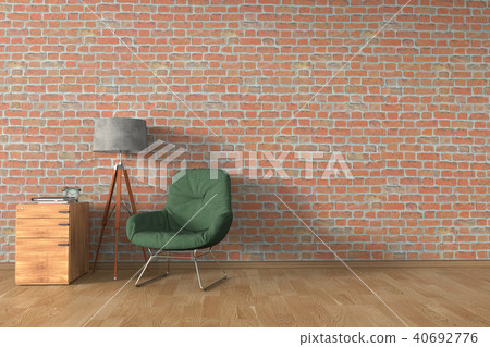 Living room with armchair and lamp Living room with armchair and lamp 40692776