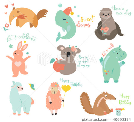 Big vector set of funny cartoon animals Big vector set of funny cartoon animals 40693354