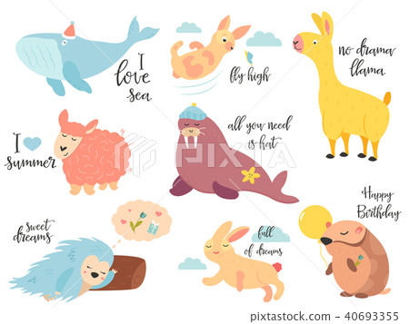 Big vector set of funny cartoon animals Big vector set of funny cartoon animals 40693355