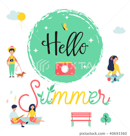 Hello Summer bright poster, banner 40693360