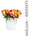 roses in  a tinny bucket 40693475