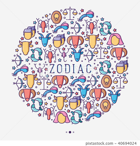 Zodiac signs concept in circle Zodiac signs concept in circle 40694024