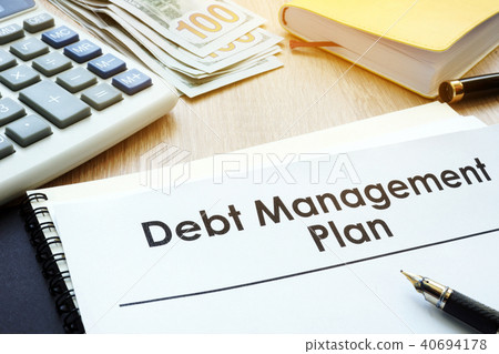 Debt Management Plan on a table. 40694178