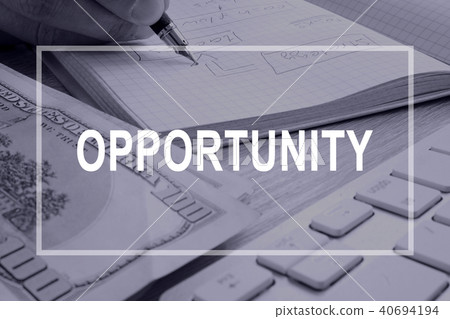 Opportunity concept. Man writing action plan. Opportunity concept. Man writing action plan. 40694194