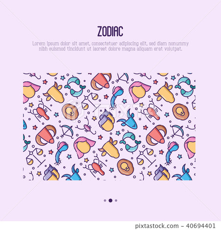 Zodiac signs concept with thin line icons 40694401