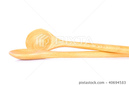 wood spoons on white background wood spoons on white background 40694583