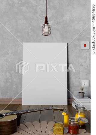 Mock up poster of living room. 3D Rendering. 40694650