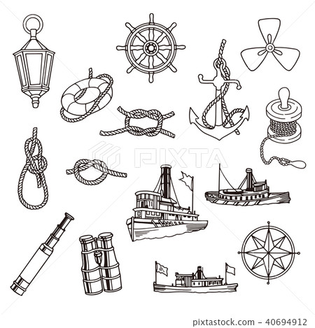 一艘工作船的插圖， 40694912