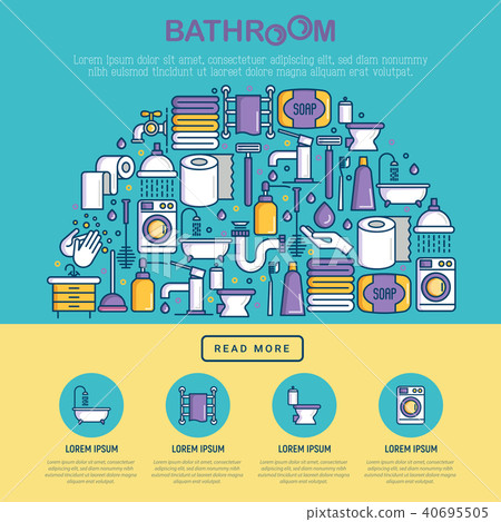 Bathroom equipment concept in half circle Bathroom equipment concept in half circle 40695505