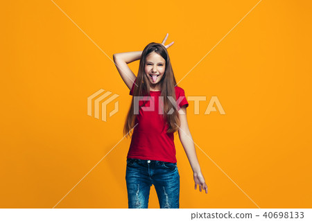 The squint eyed teen girl with weird expression 40698133
