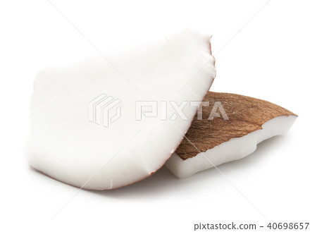coconut pieces isolated 40698657