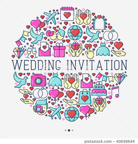 Wedding invitation concept in circle 40698684