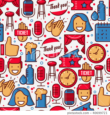 Stand up comedy show seamless pattern Stand up comedy show seamless pattern 40699721
