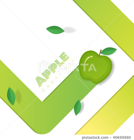 Fresh apple fruit background in paper art style 40699980