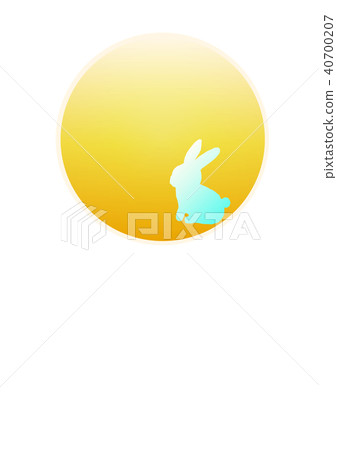 矢量 月亮 玉兔 滿月 兔子 40700207