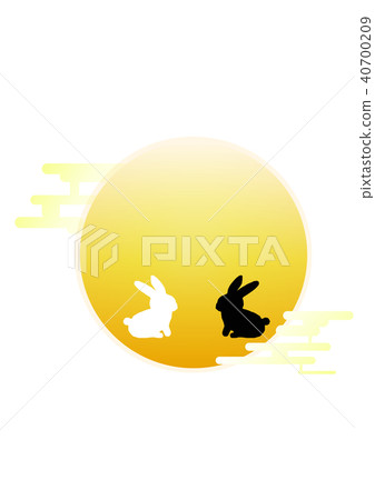 Vector Full Moon Jade Rabbit Moon Circle Stock Illustration 40700209 Pixta