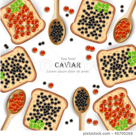 Caviar Vector realistic background. Red and black 40700268