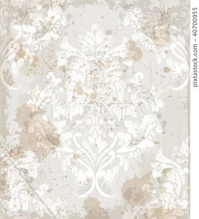Damask old pattern ornament decor Vector 40700955
