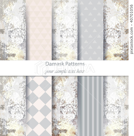 Damask pattern set collection Vector. Baroque Damask pattern set collection Vector. Baroque 40701056