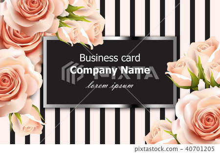 Business card Vector delicate roses floral - Stock Illustration ...